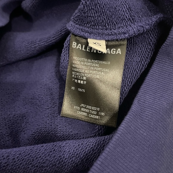 Balenciaga Sweatshirt With Campaign Logo Print On Chest And Back Sz XS - Picture 5 of 8